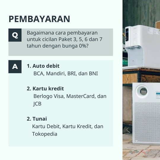 Informasi metode pembayaran produk Coway