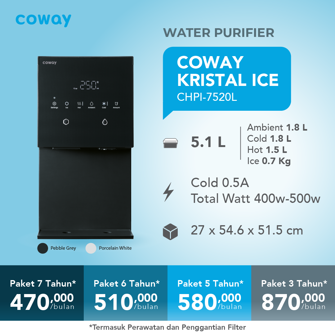 Kristal Ice - penyaring air Coway dengan tampilan premium